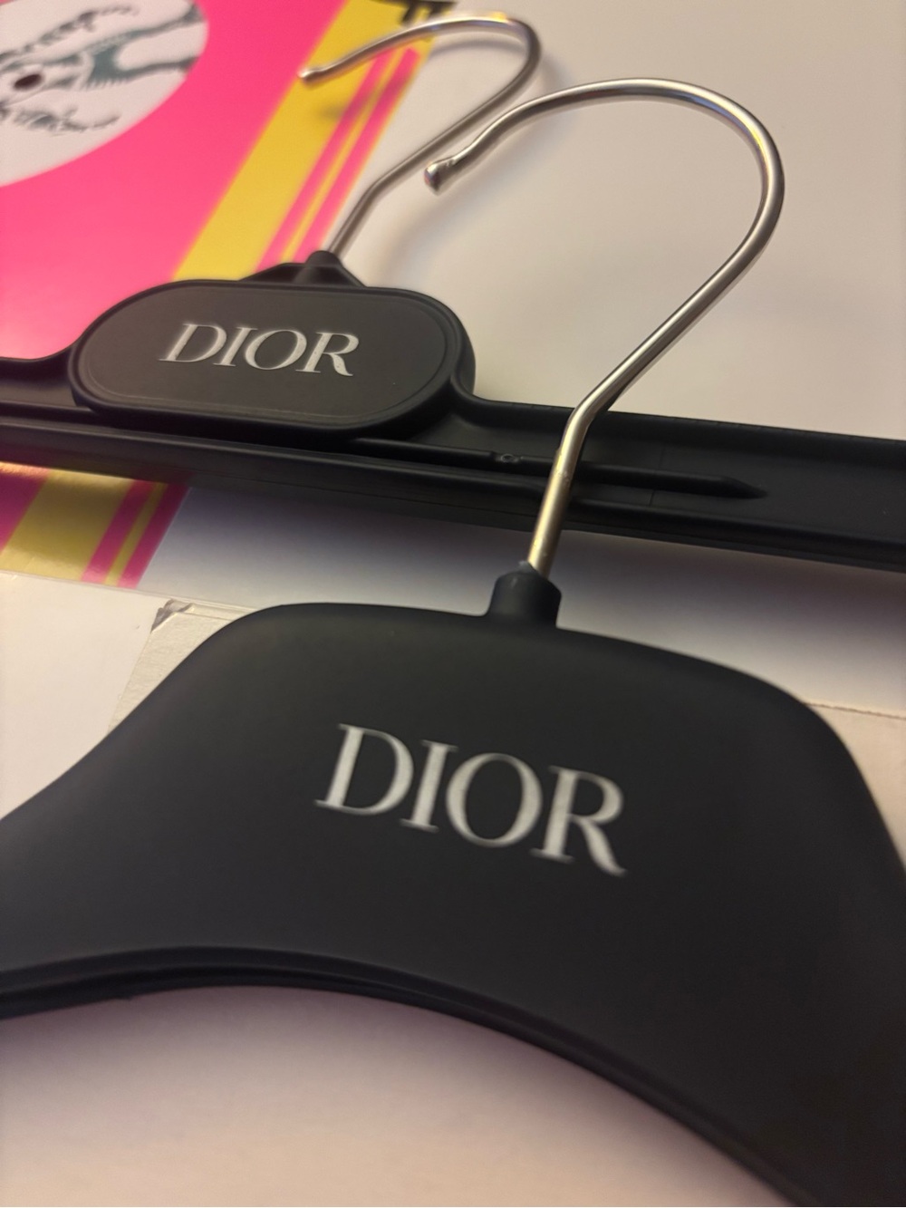 Dior Black Branded Hangers (Set of 2) - Top & Bottom